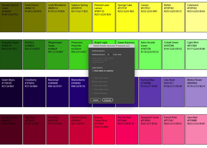 Adobe Illustrator Swatch Scripts Toolbox